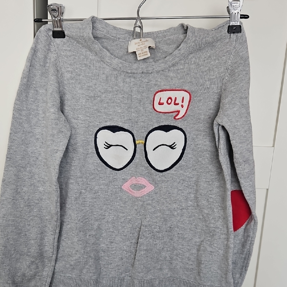 Kate Spade Gray Sweater with Fun Graphic